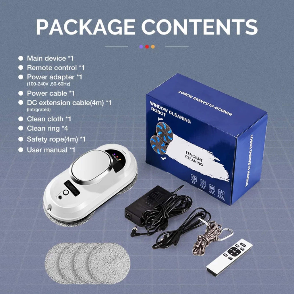 Robot eléctrico limpiador de ventanas PaneMate con aspiradora