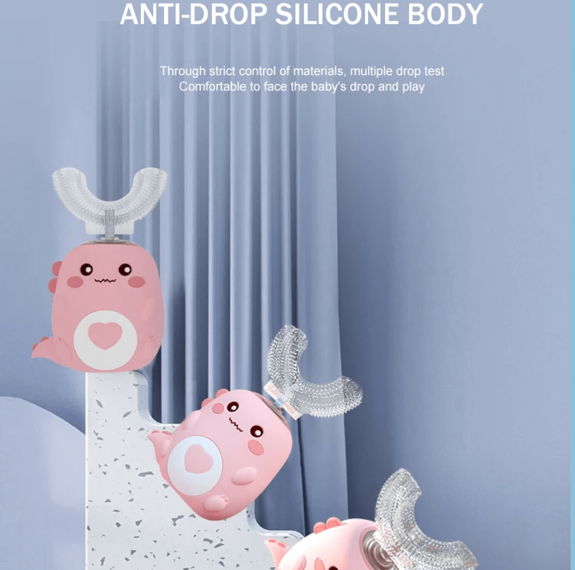 LittlePure U-formet elektrisk tandbørste til spædbørn med batteri