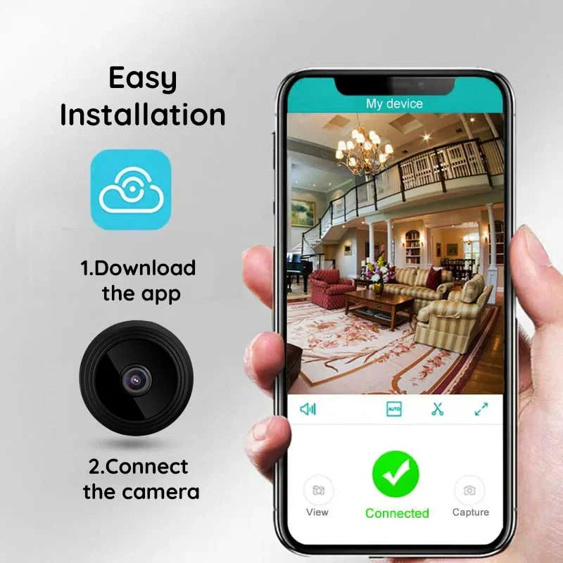 Intelligent HD Mini Security Camera For Around Clock Remote Monitoring And Night Vision