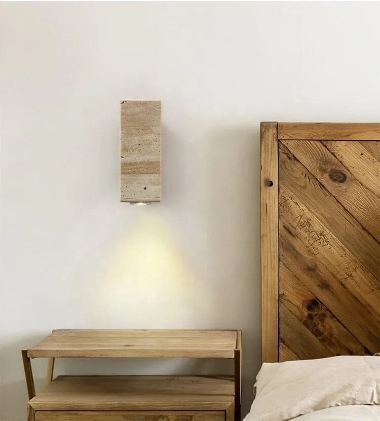 Ebenholz Travertin Wandleuchte