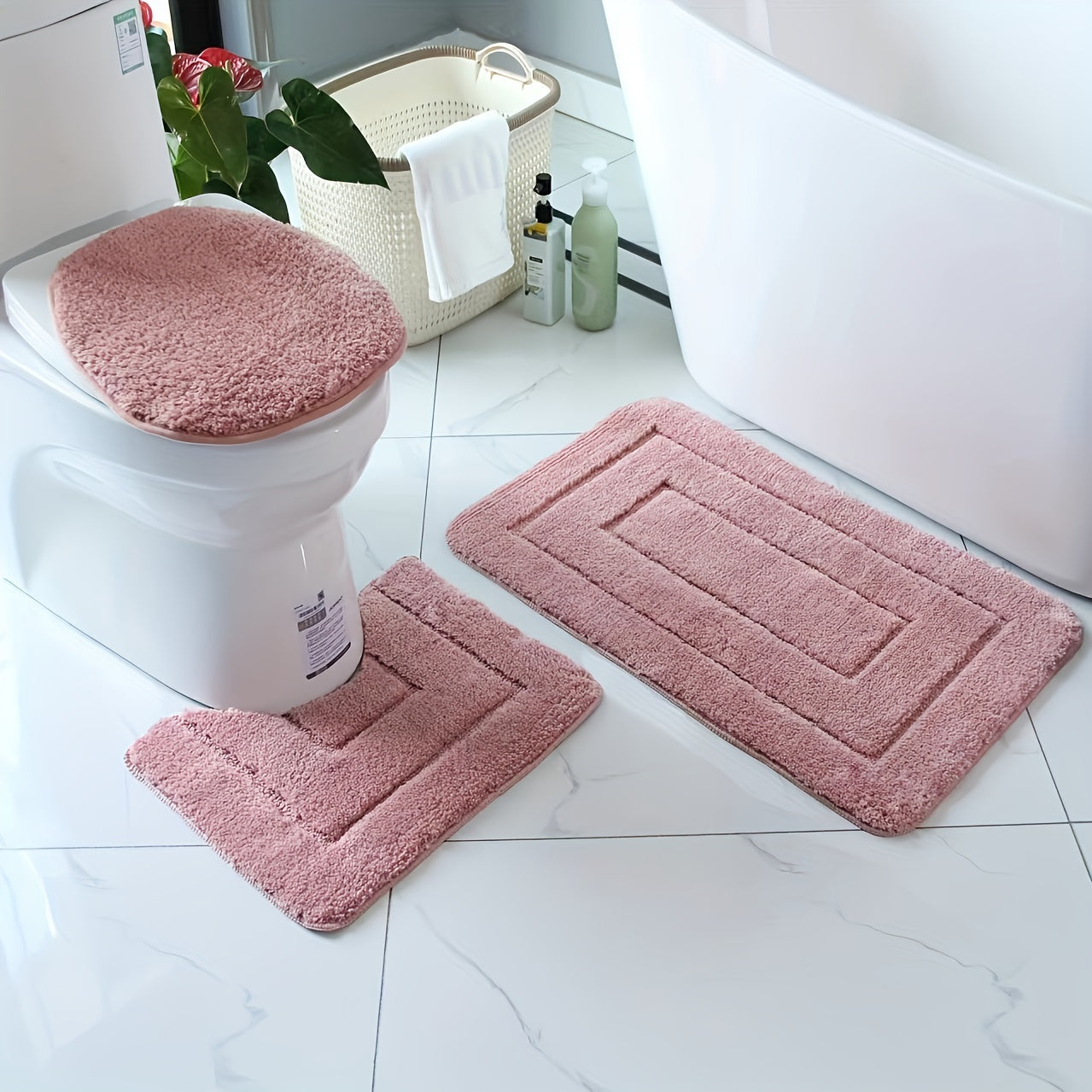 SoftStep Luxe Bath Mat Set – Non-Slip, Quick-Drying and Washable