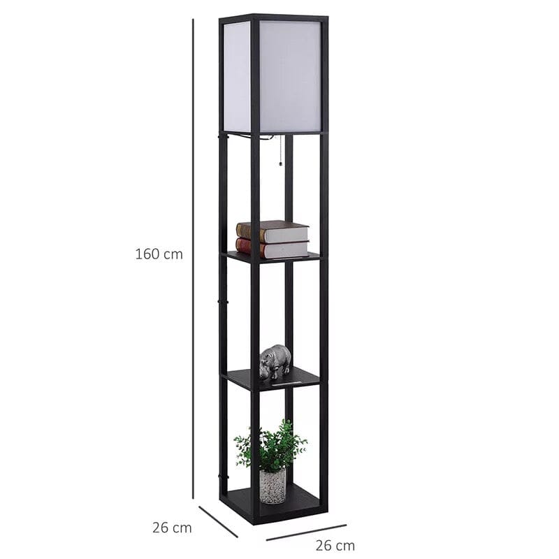 Rowan | Stehlampe mit Regalen