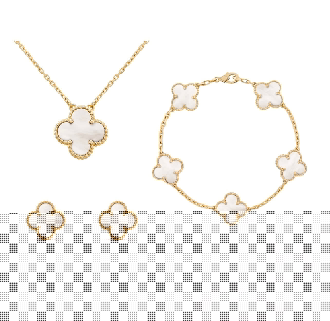 ノヴァアンバークローバー3点ジュエリーセット ネックレス ブレスレット イヤリング