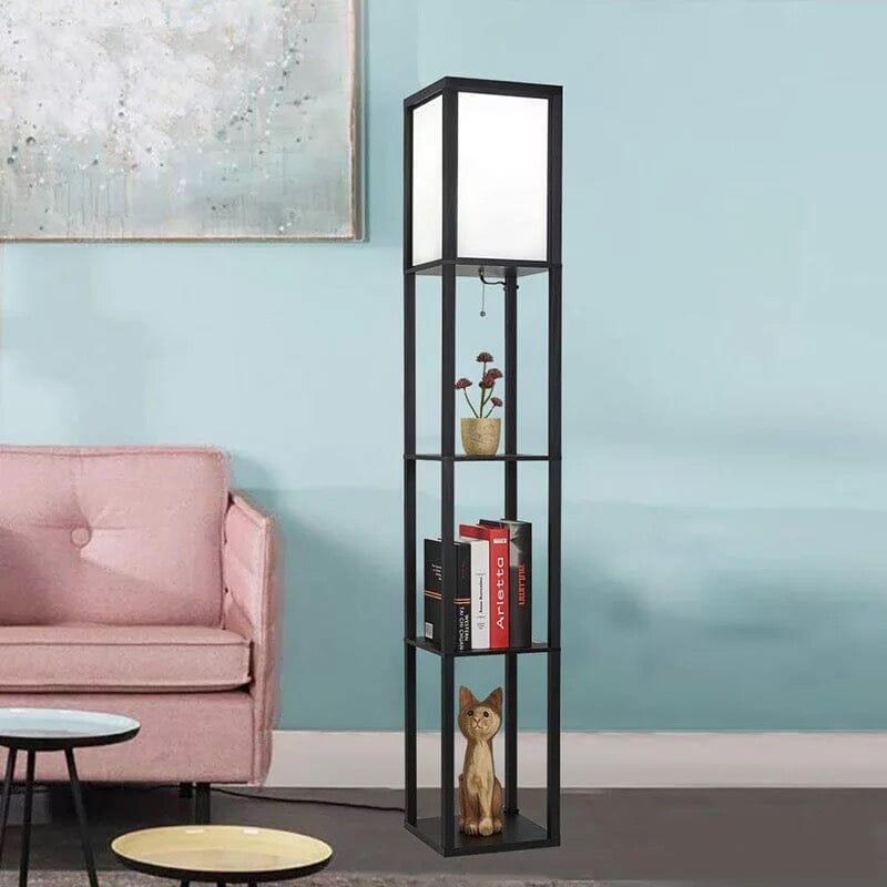 Rowan | Stehlampe mit Regalen
