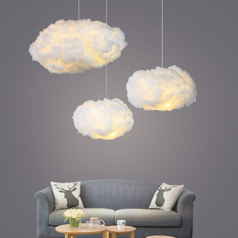Lampada a sospensione da soffitto in cotone diffuso LumaCloud Glow
