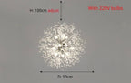 Asterra Modern Crystal Dandelion Pendant Ceiling Light