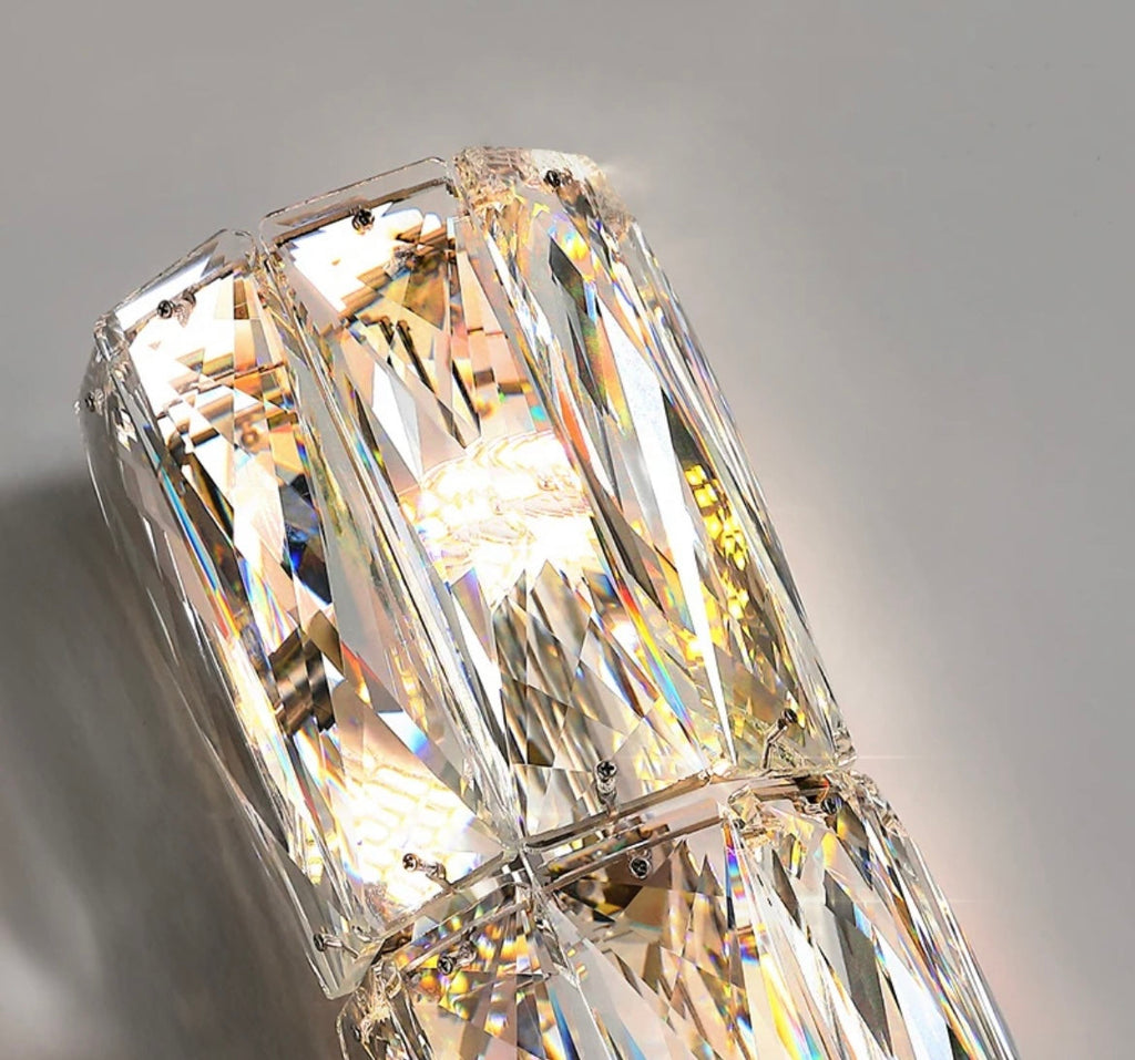 Liora klar krystall vegglampe i rustfritt stål G4 LED