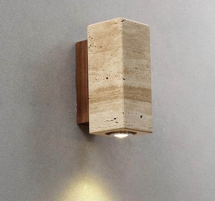 Ebenholz Travertin Wandleuchte