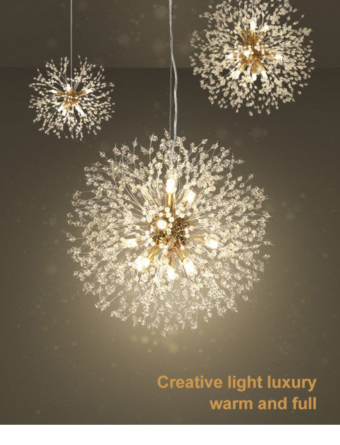 Asterra Modern Crystal Dandelion Pendant Ceiling Light