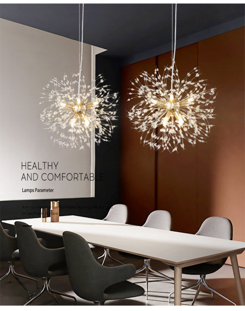 Asterra Modern Crystal Dandelion Pendant Ceiling Light