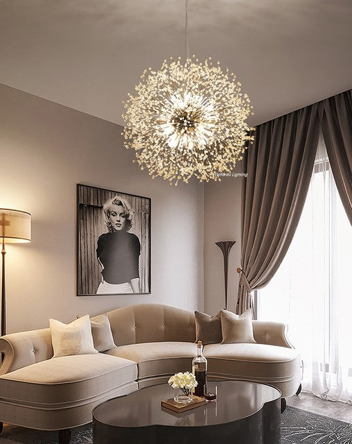 Asterra Modern Crystal Dandelion Pendant Ceiling Light