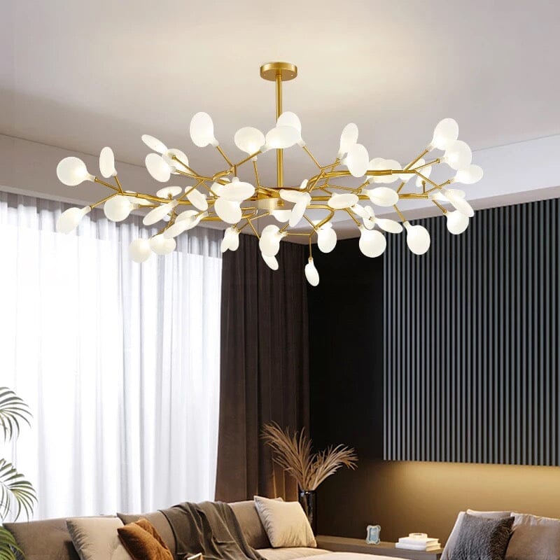 Lampadario a ramo dorato
