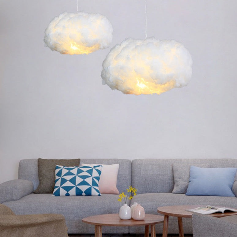 Lampada a sospensione da soffitto in cotone diffuso LumaCloud Glow