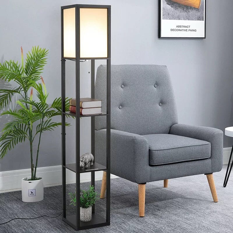 Rowan | Stehlampe mit Regalen