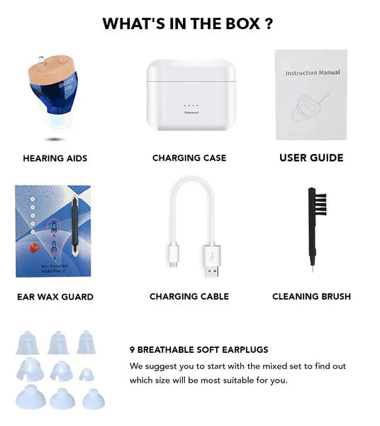 NovaSound Usynlige Høreapparater Duo til Mild til Alvorlig Høretab