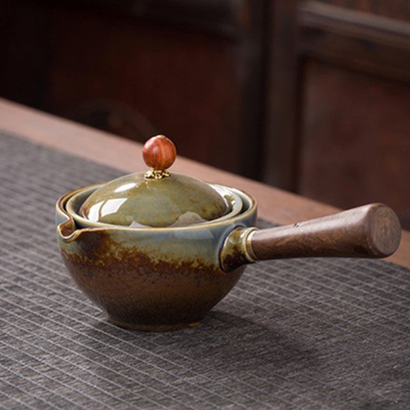 Aurelia Ceramic Rotating Teapot Set for Gongfu Tea