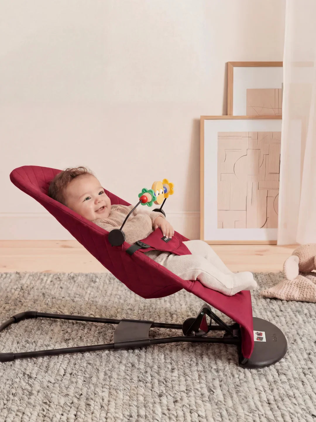 Foldable Baby Bouncer with Interactive Toy Arch