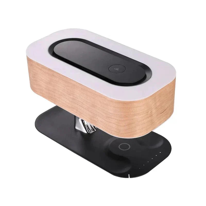 Stylish Nightstand Lamp with Integrated Speaker and Charger