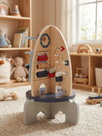 Wooden Activity Rocket For Space Discovery Center Playset