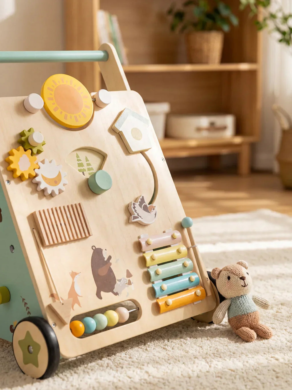 Woodland Theme Wooden Baby Activity Walker