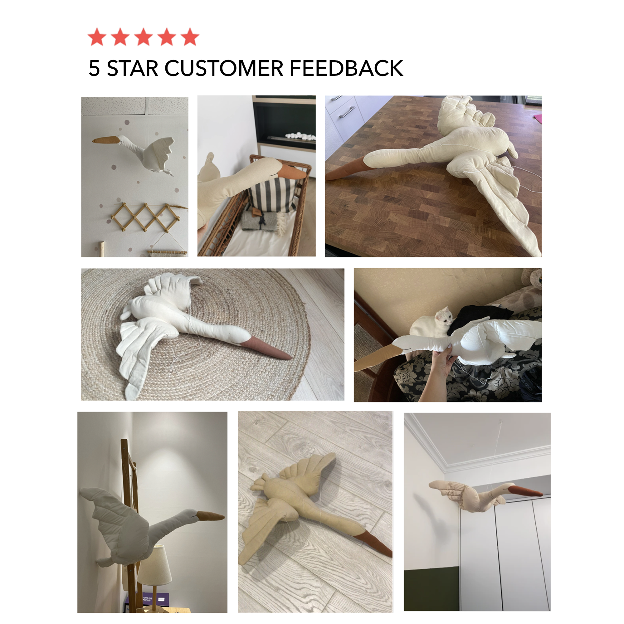 LumaSwan Glide Børneværelsesuro i Hvid Pink Beige Blød Berøring