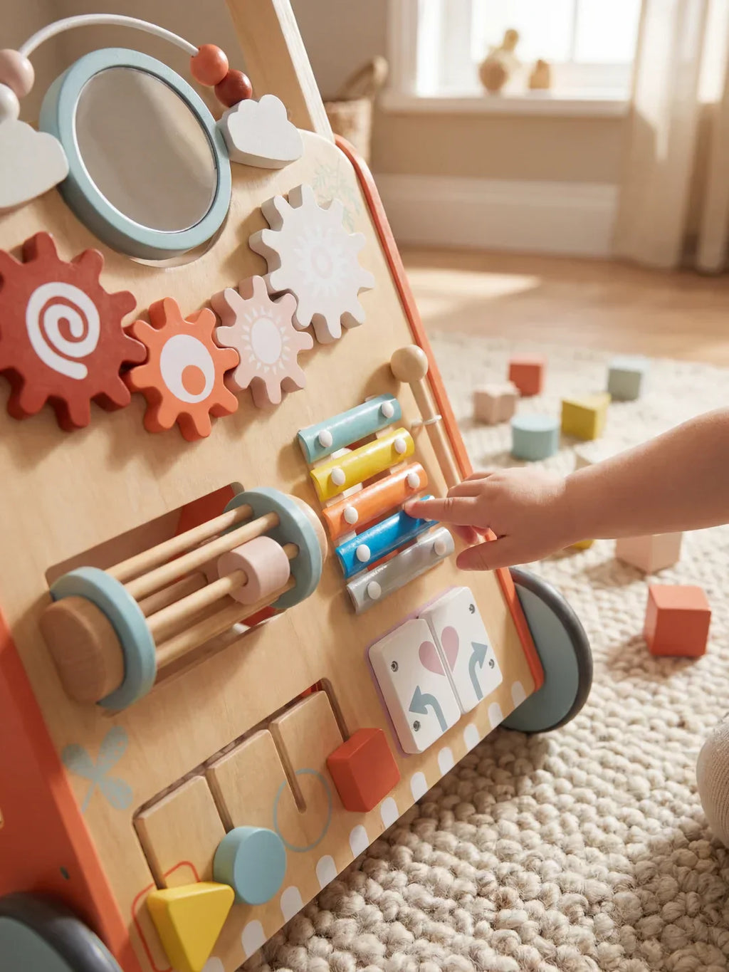 Multi-Activity Wooden Baby Push Walker
