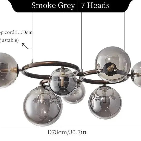 Elara glas kugle lysekrone moderne loftlampearmatur