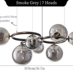 Elara glas kugle lysekrone moderne loftlampearmatur