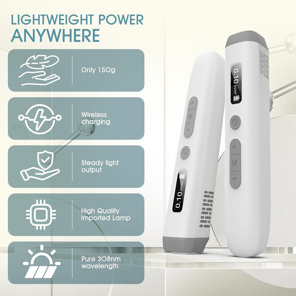 Dispositivo Portatile di Fototerapia UVB 308nm 2026 – Trattamento Domestico per Psoriasi, Eczema, Vitiligine e Altro