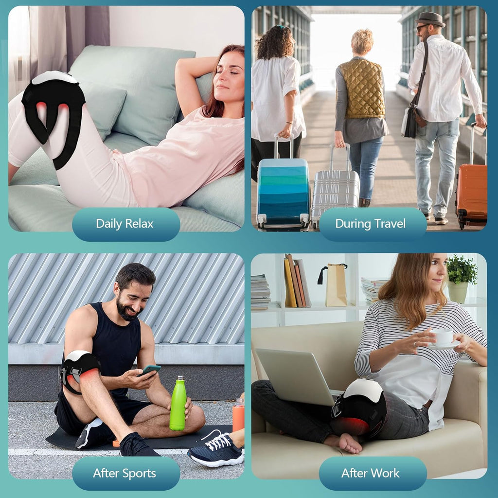 Wireless Knee Massager with Heat, Compression and Red Light for Everyday Knee Comfort