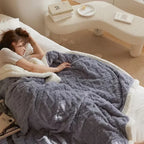 بطانية سنوهيفن من الصوف مع فلانيل ميكروفايبر مزدوج الوجه وصوف الحمل