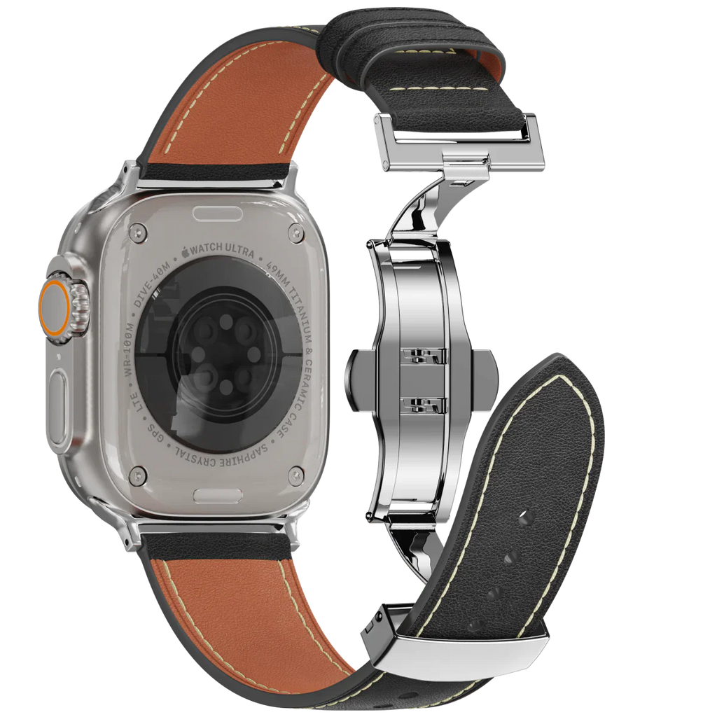 Avelon | Läderarmband med fjärilsspänne för Apple Watch | Petprovac