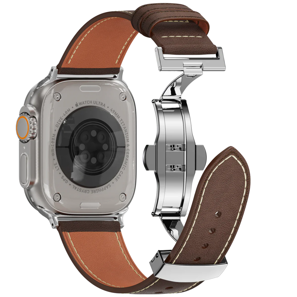 Avelon | Läderarmband med fjärilsspänne för Apple Watch | Petprovac