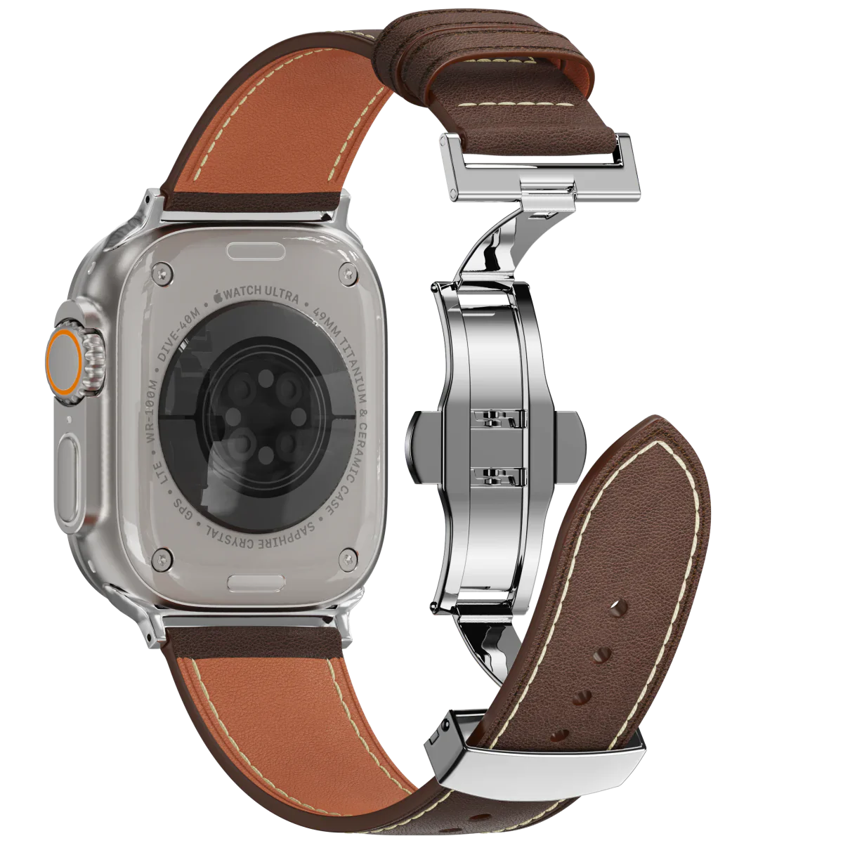 Avelon | Läderarmband med fjärilsspänne för Apple Watch | Petprovac