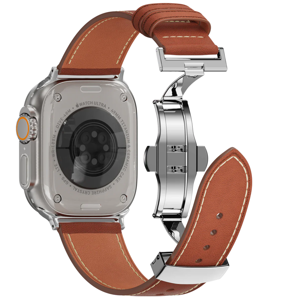 Avelon | Läderarmband med fjärilsspänne för Apple Watch | Petprovac