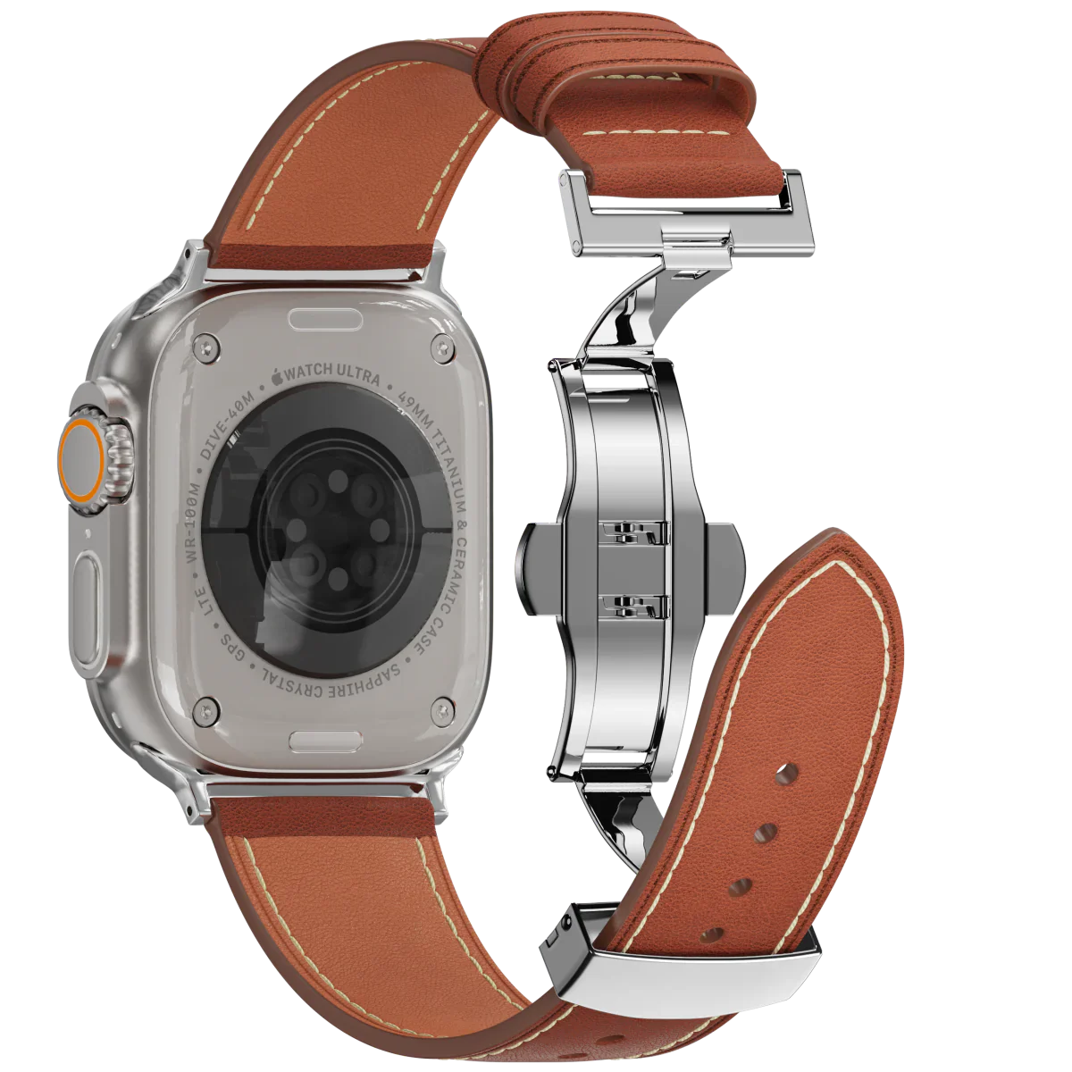 Avelon | Läderarmband med fjärilsspänne för Apple Watch | Petprovac