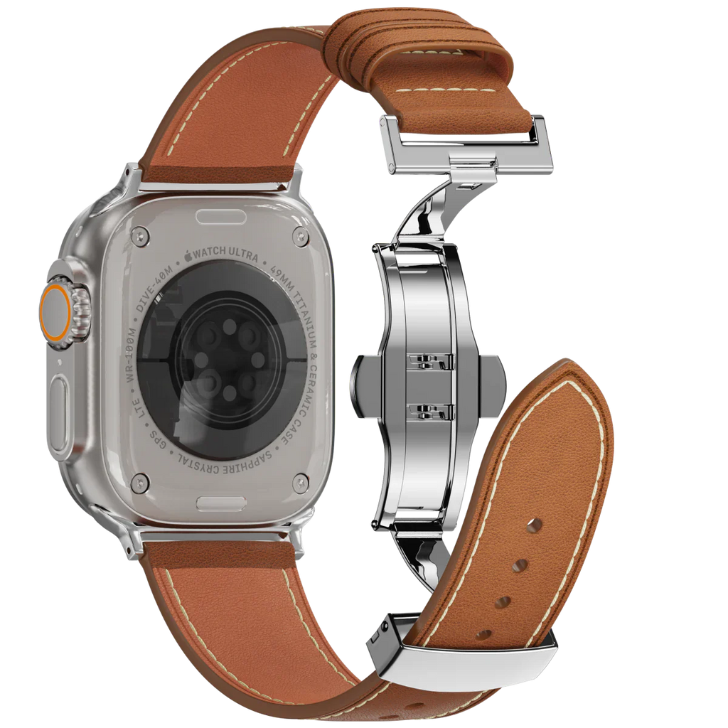 Avelon | Läderarmband med fjärilsspänne för Apple Watch | Petprovac