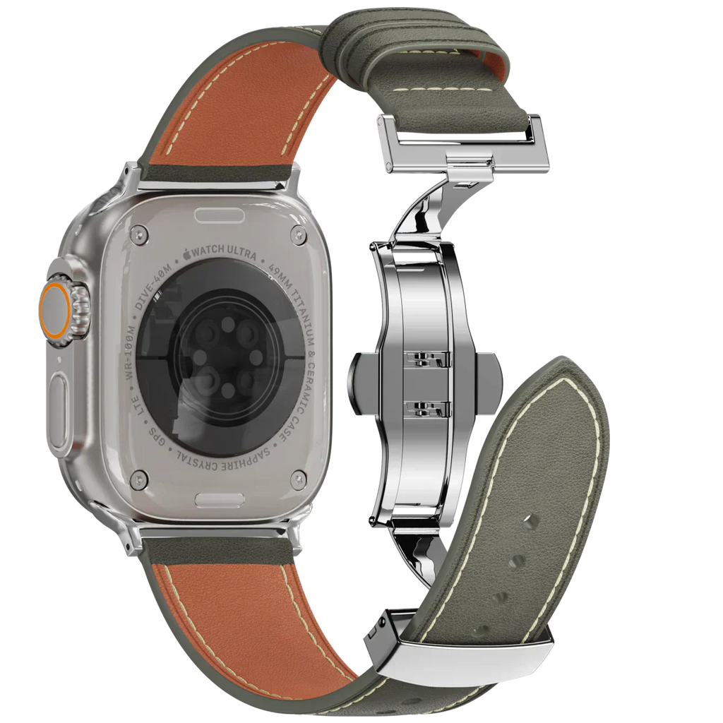 Avelon | Läderarmband med fjärilsspänne för Apple Watch | Petprovac