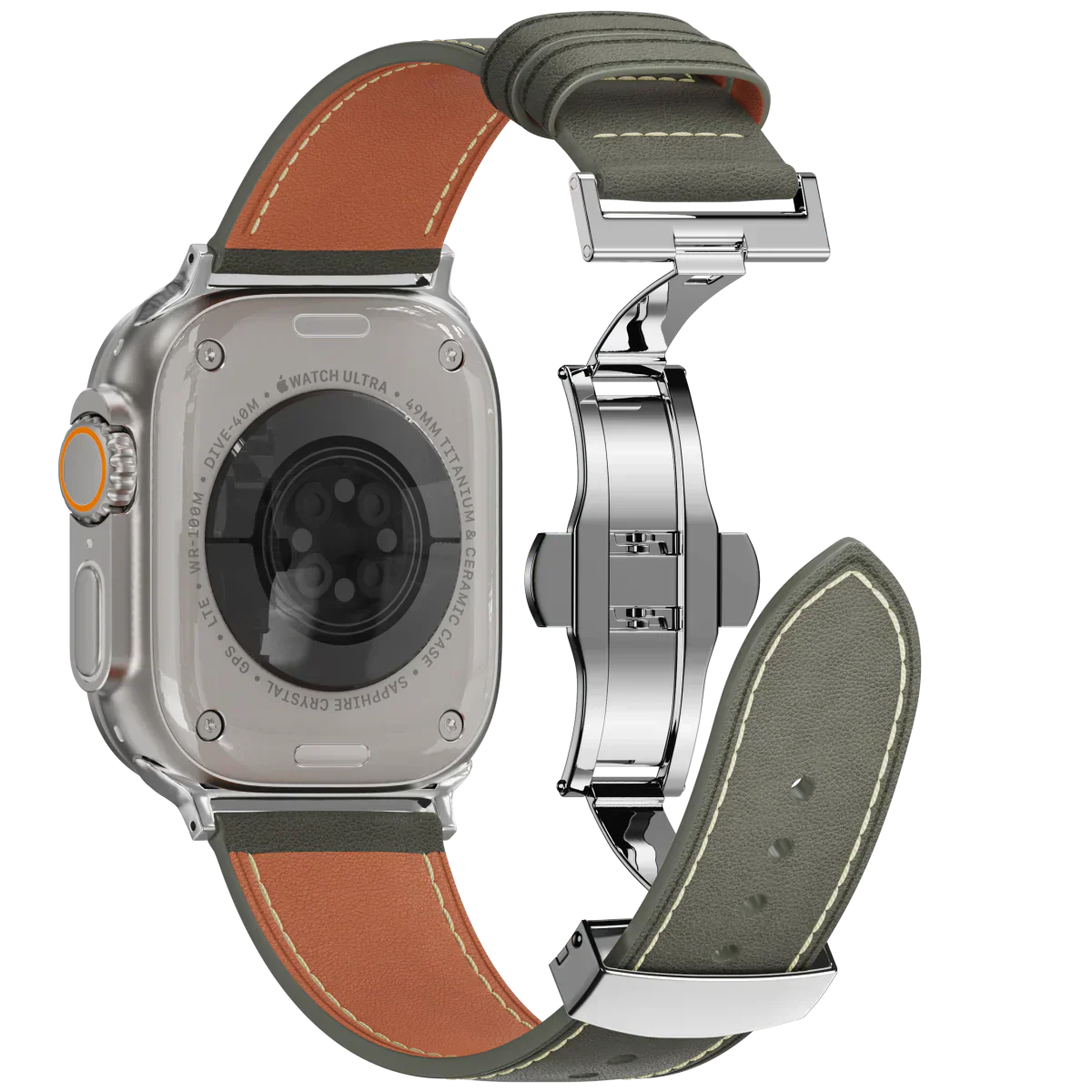 Avelon | Läderarmband med fjärilsspänne för Apple Watch | Petprovac