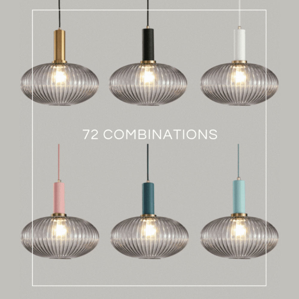 Nordic Fluted Glass Pendant Lamp for Modern Interiors
