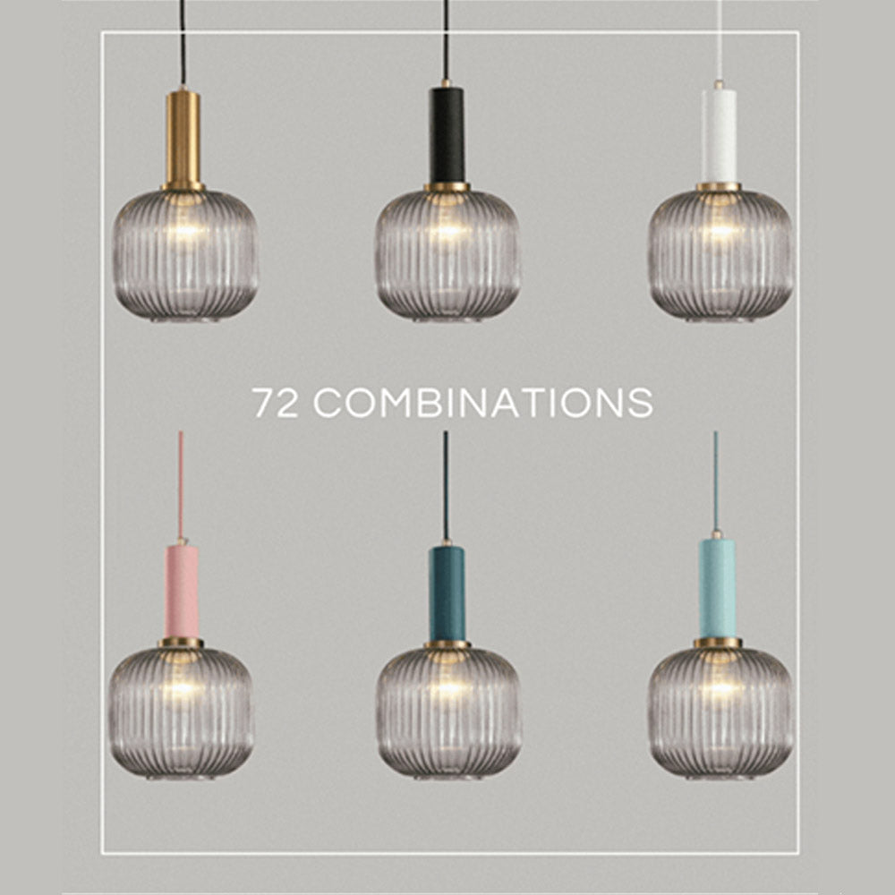 Nordic Fluted Glass Pendant Lamp for Modern Interiors