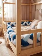 Terracotta Velvet Braided Baby Bed Bumper