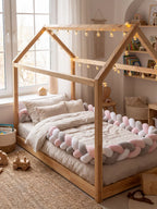 Terracotta Velvet Braided Baby Bed Bumper