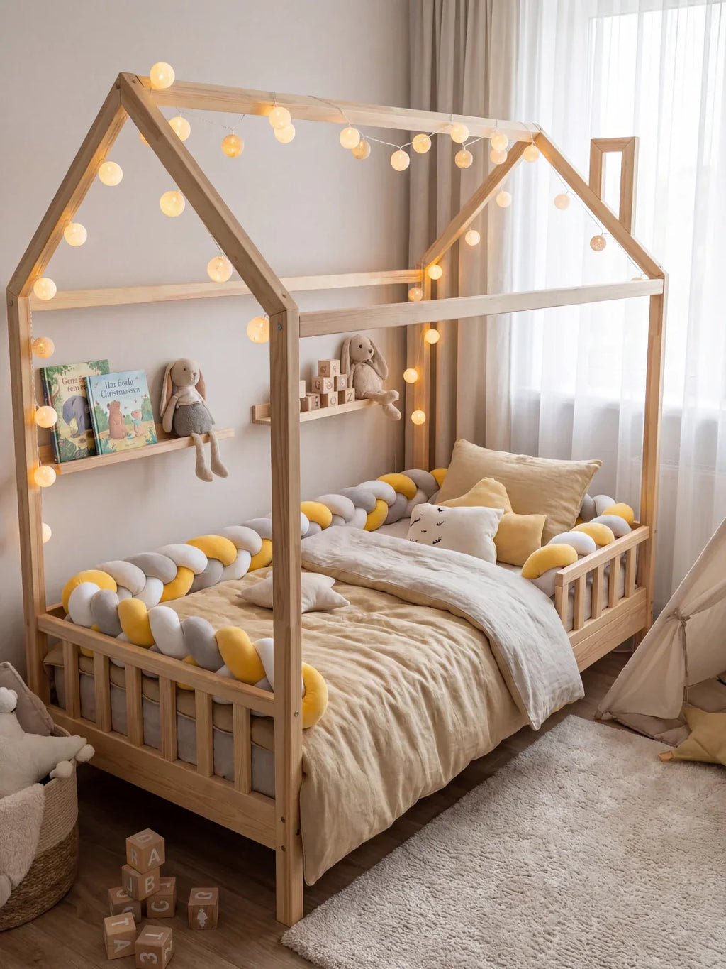 Terracotta Velvet Braided Baby Bed Bumper