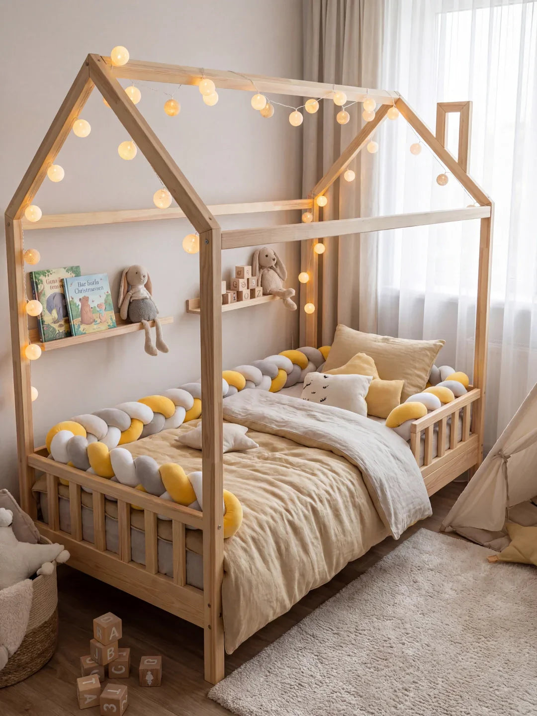Terracotta Velvet Braided Baby Bed Bumper
