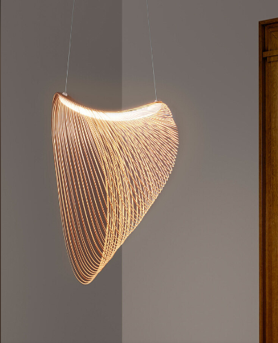 Kerrin | Lampada a sospensione in legno di betulla per ambienti living accoglienti