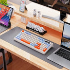 لوحة مفاتيح ألعاب ميكانيكية صامتة زيفير بتقنية البلوتوث مع شاشة عرض