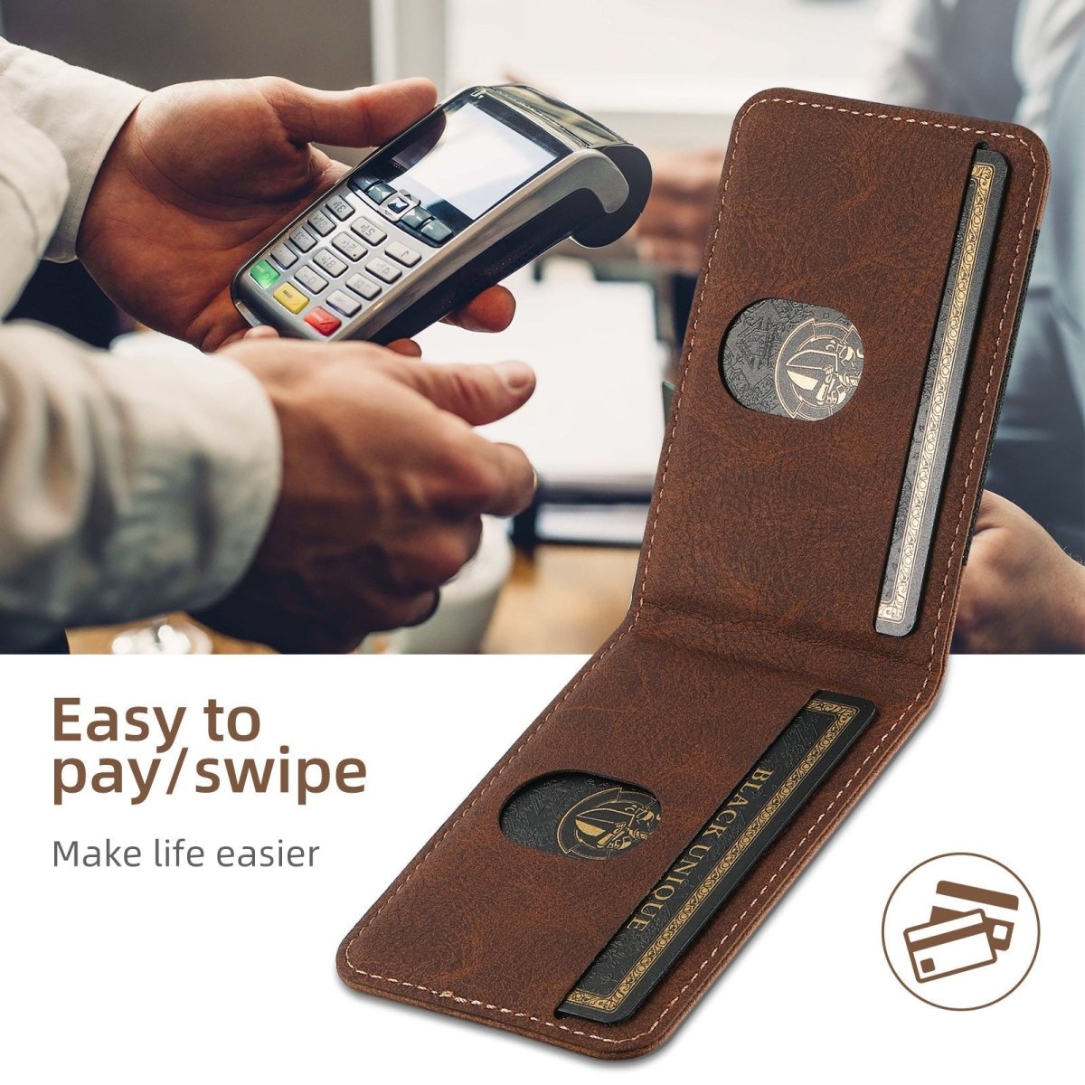 Magvibe Leather Case – Premium Smartphone Protection with Card Holder and MagSafe