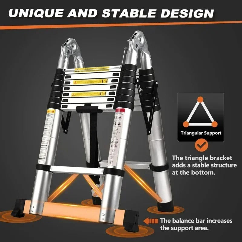 Aventa Collapsible Telescopic Ladder With Non-Slip Feet
