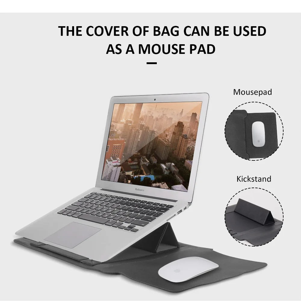 Kirev 4-In-1 Laptop Sleeve With Slim Protective Stand Case